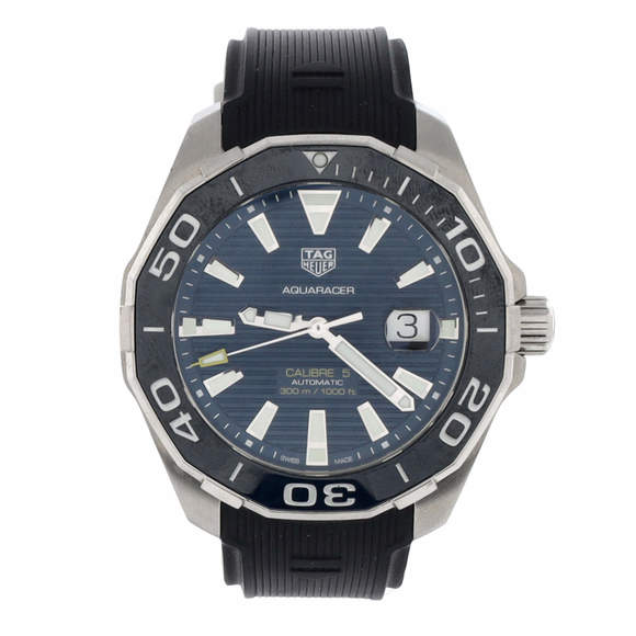 Tag Heuer 43 Aquaracer 300M Calibre 5 Automatic Watch Stainless Steel and Rubber - Picture 1 of 5